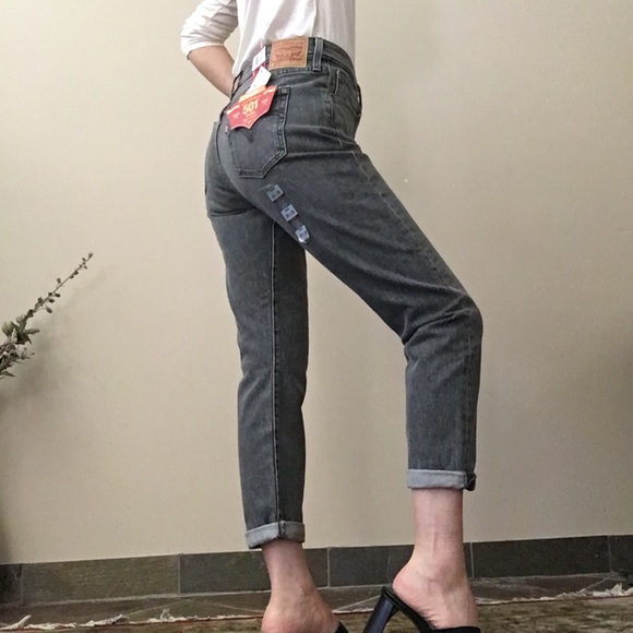 Levi's 501 Tapered leg Stretch Grey Jeans Sz29 - Picture 2 of 8